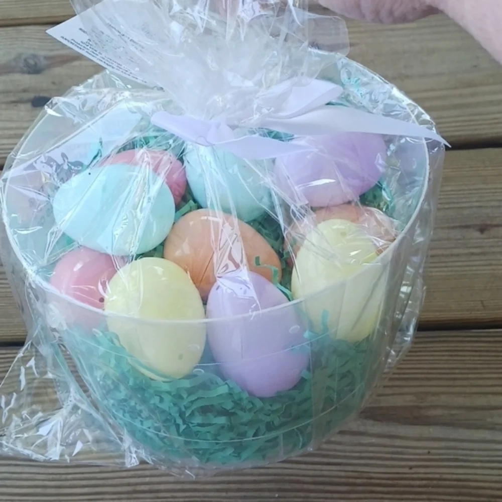 Easter egg clear basket kit  NWT